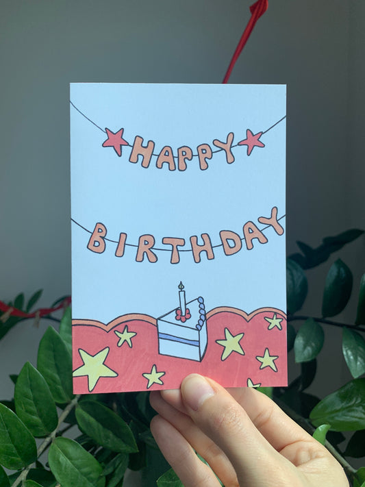 Happy Birthday-Piece of Cake - Greeting Card