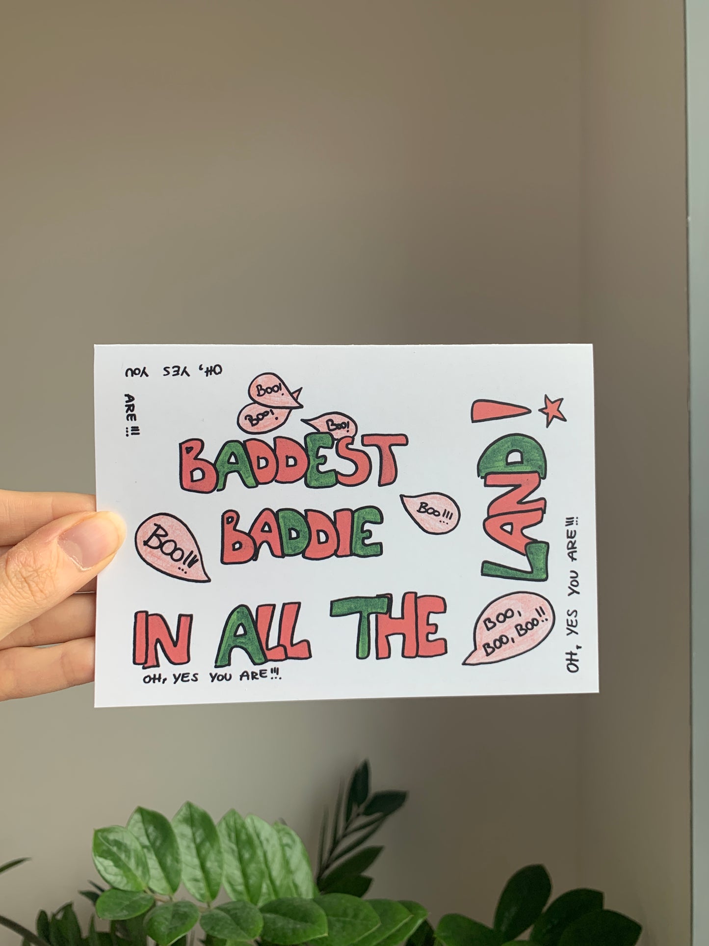 Baddest Baddie Panto- Greeting Card