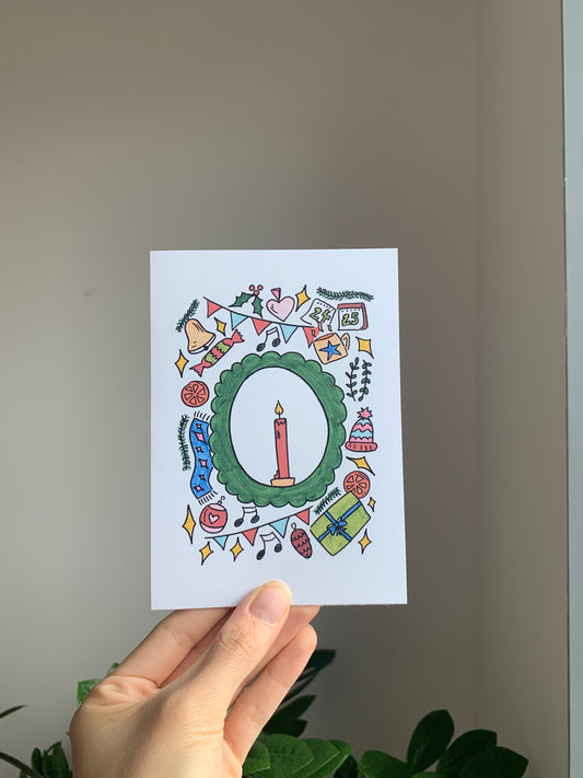 Christmas Wreath- Greeting Card