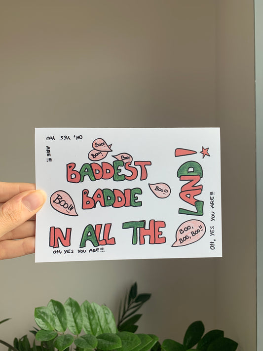 Baddest Baddie Panto- Greeting Card