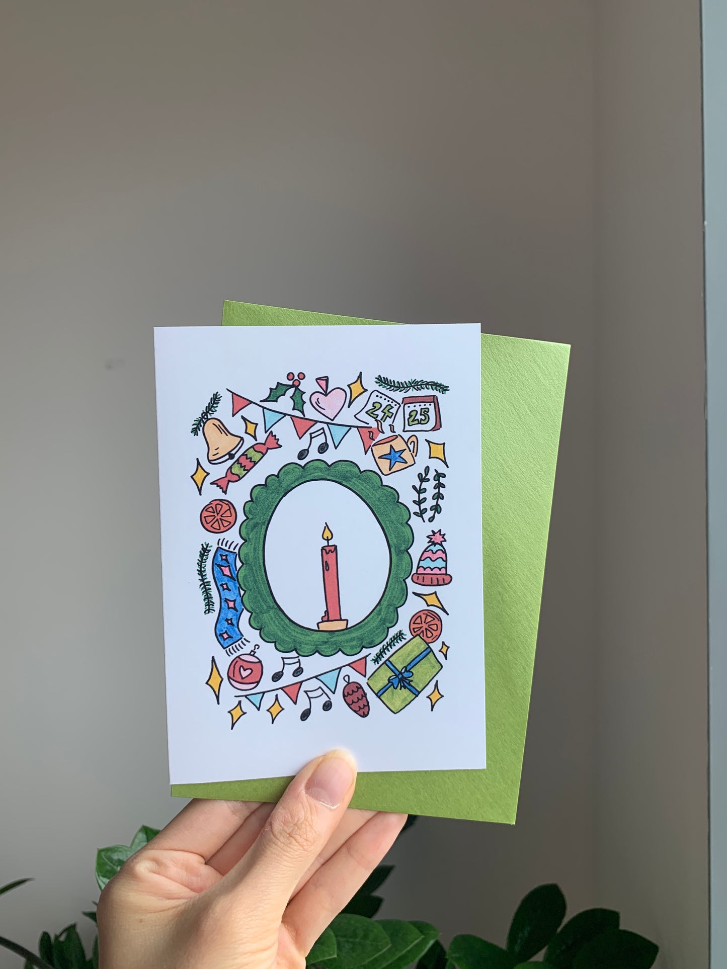 Christmas Wreath- Greeting Card