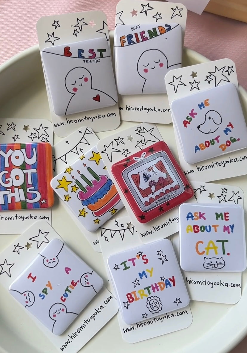 Best Friend - Portable Artwork Badges, Pack of 2