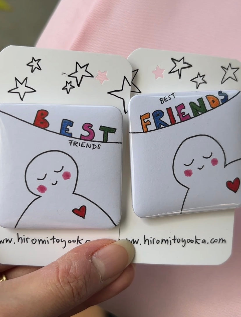 Best Friend - Portable Artwork Badges, Pack of 2